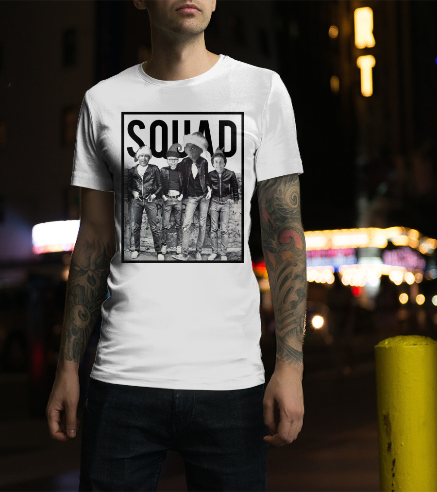 Xmas Squad Rock Band Santa Hats T-Shirt
