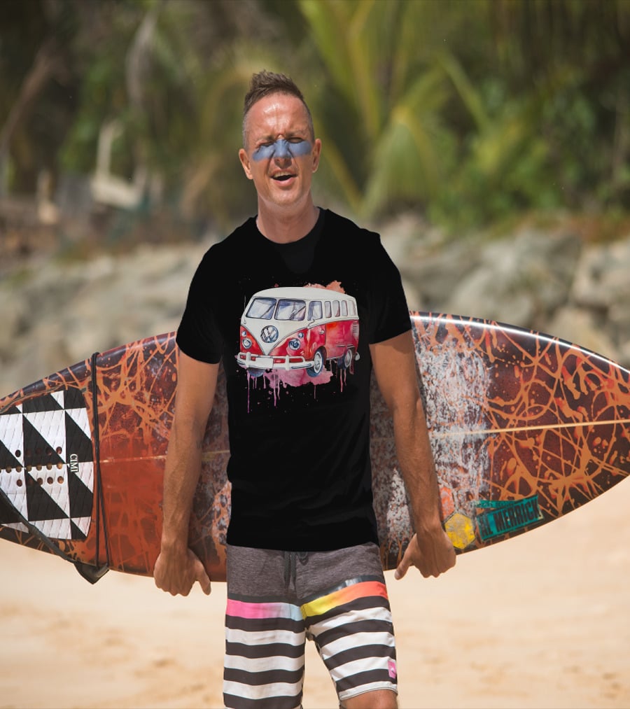 Volkswagen Camper Van Watercolor T-Shirt