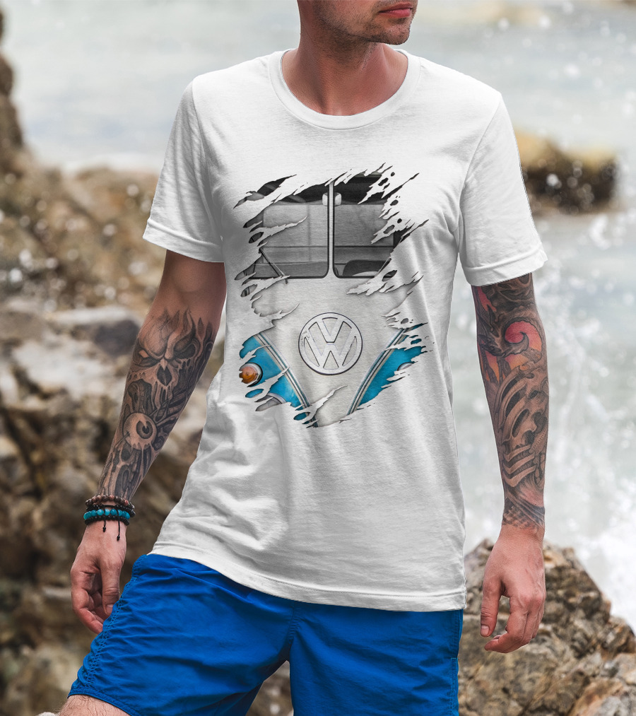 Volkswagen Torn Van Front View T-Shirt