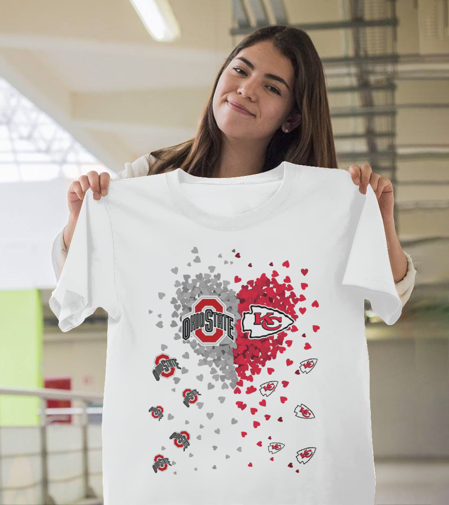 Ohio State Kansas City Chiefs Heart T-Shirt