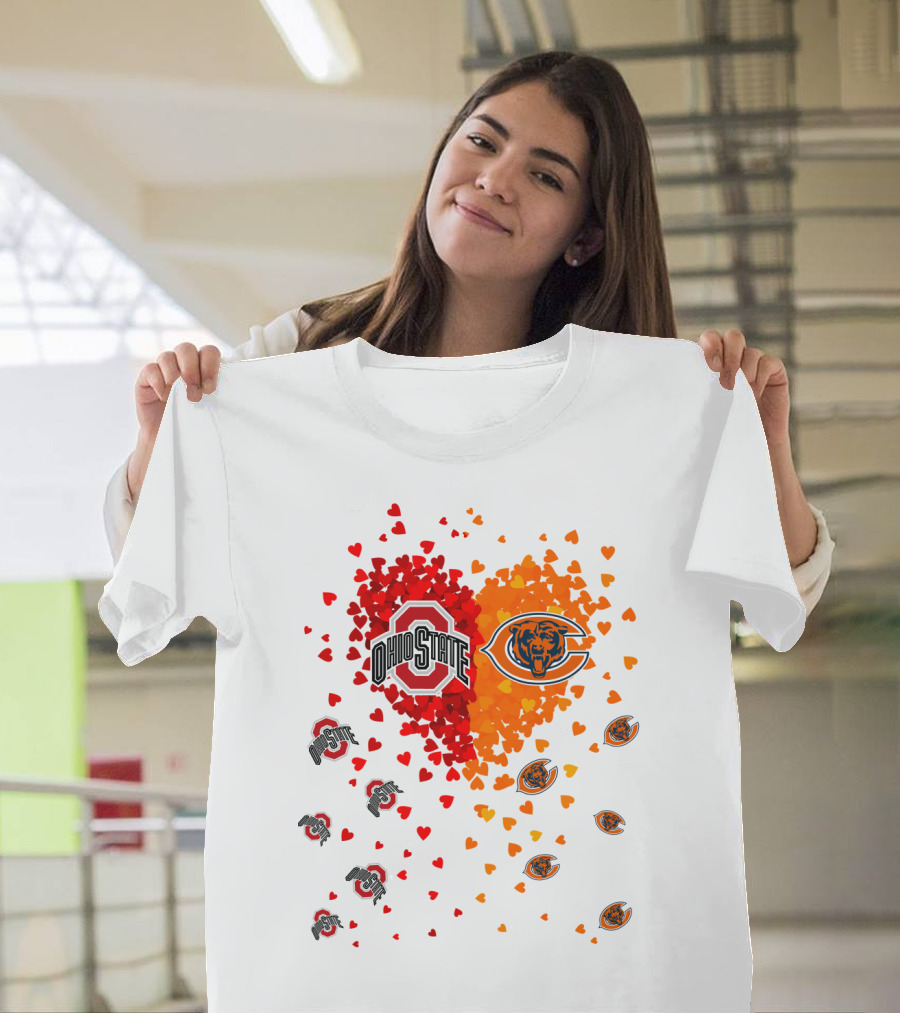 Ohio State Buckeyes Chicago Bears Heart T-Shirt