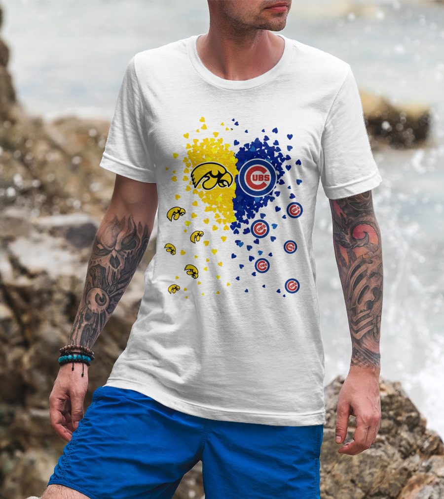 Heart Cubs Hawkeyes Chicago Iowa Love T-Shirt