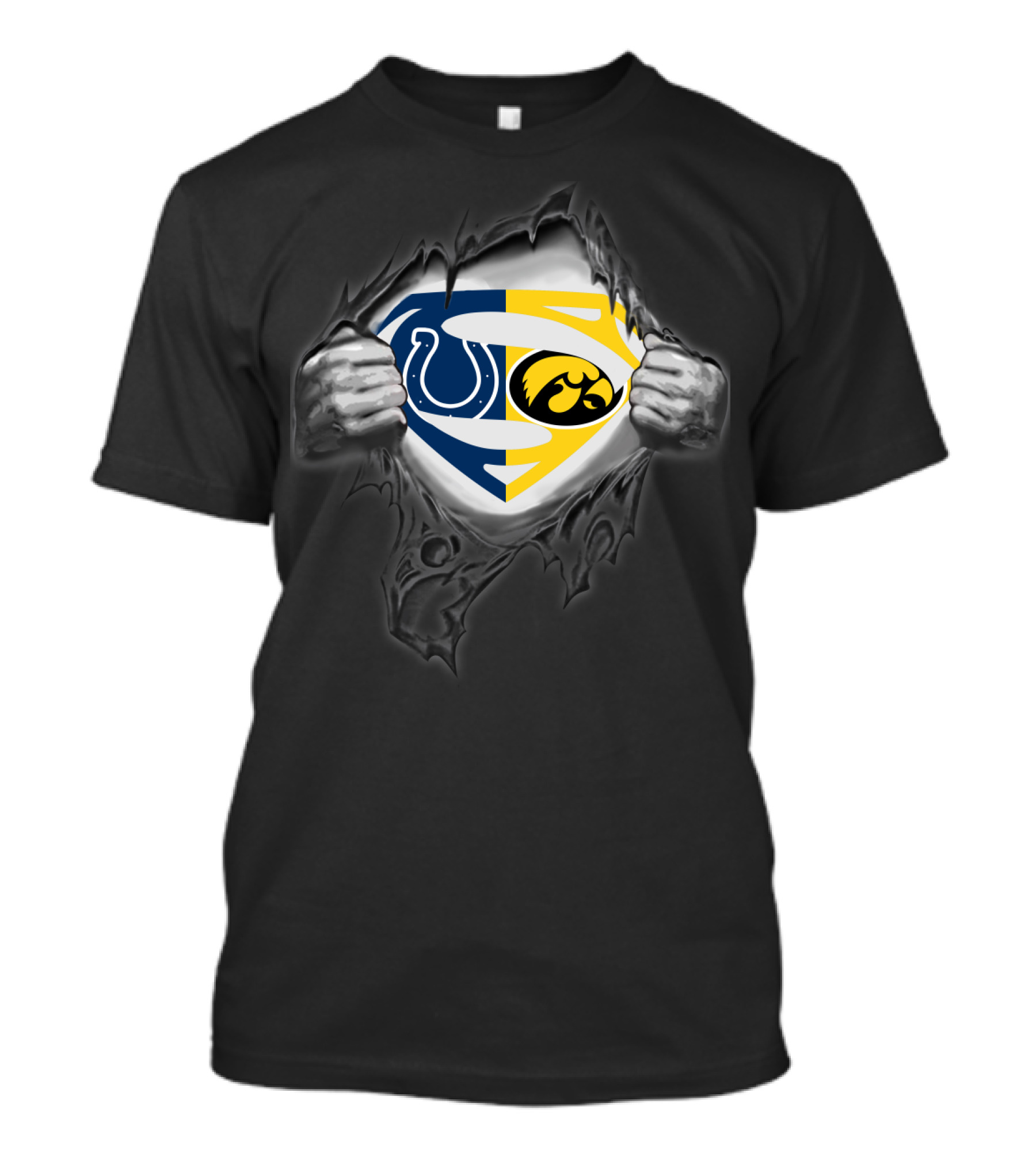 Indianapolis Colts Hawkeyes Superman Logo Fusion T-Shirt