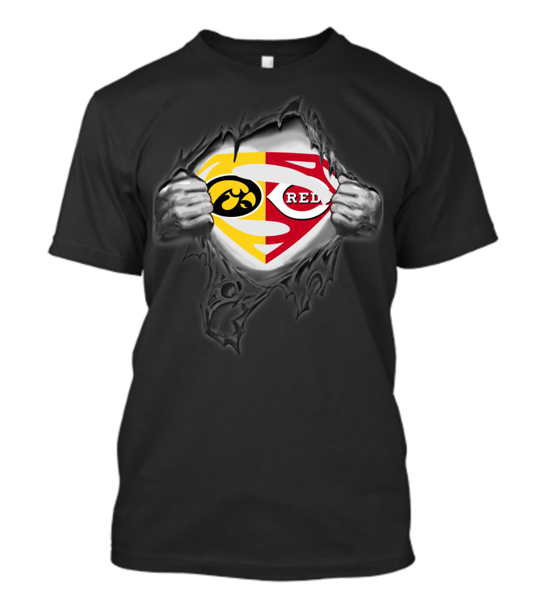 Hawkeyes Cincinnati Reds Superman Fusion T-Shirt