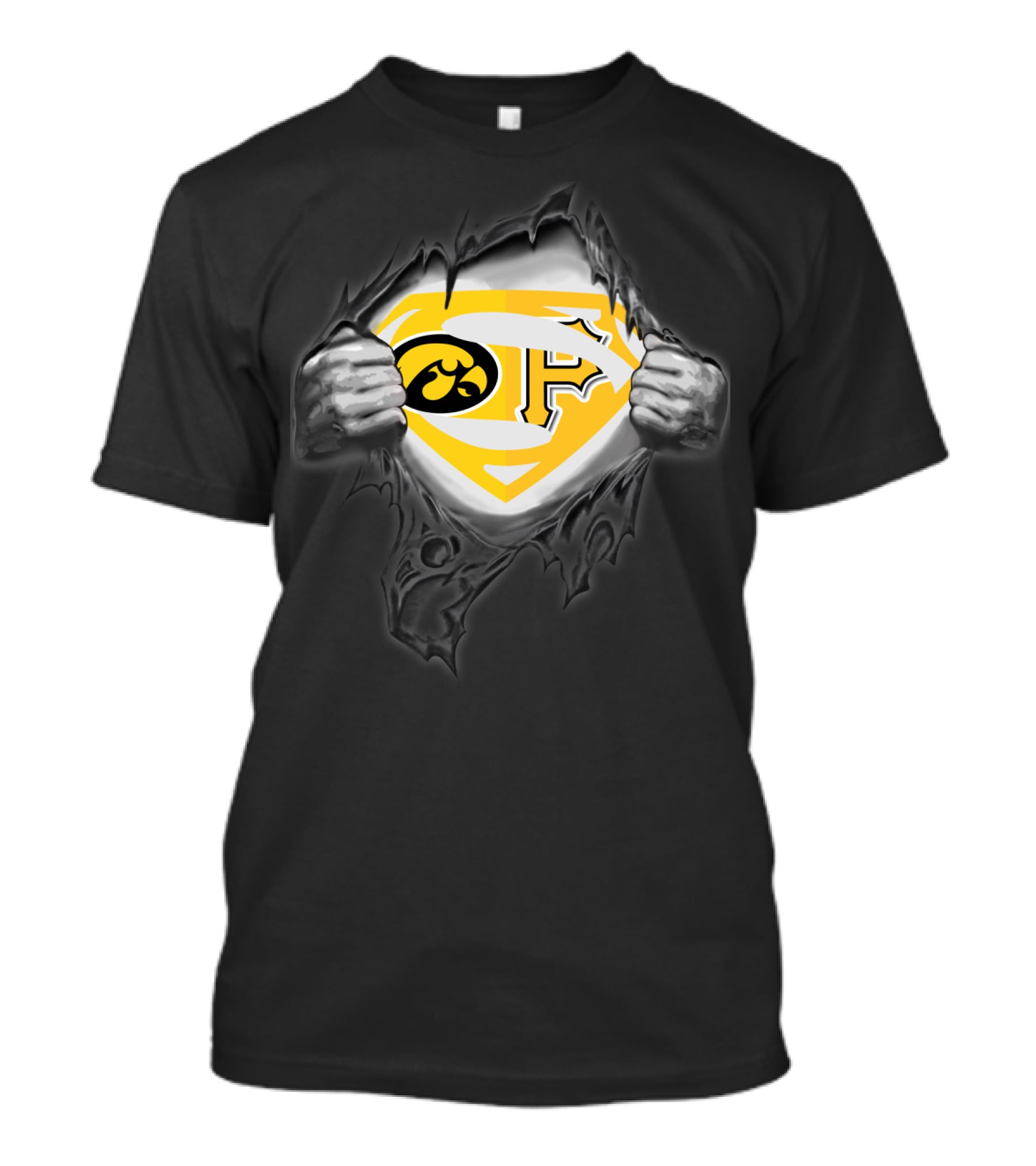 Hawkeyes Pittsburgh Pirates Superman Logo Fusion T-Shirt