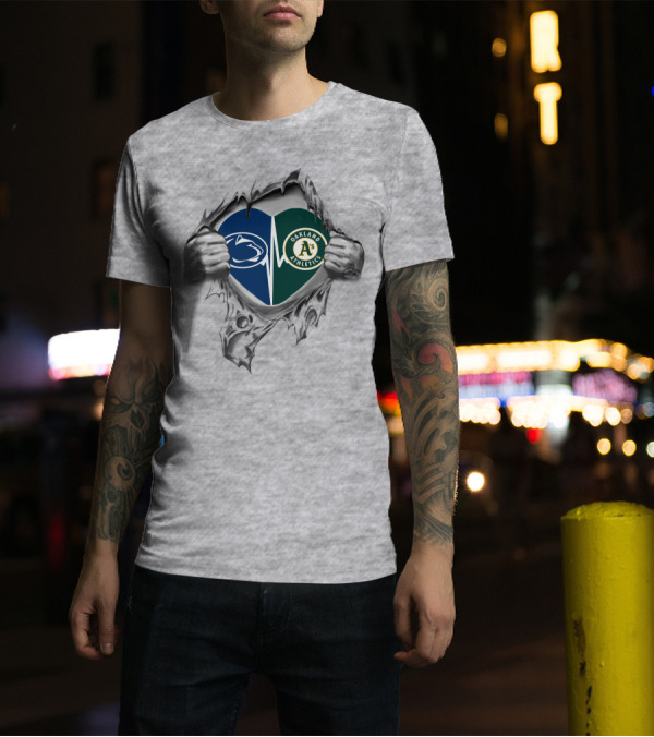 Oakland Athletics Penn State Heartbeat Fusion T-Shirt