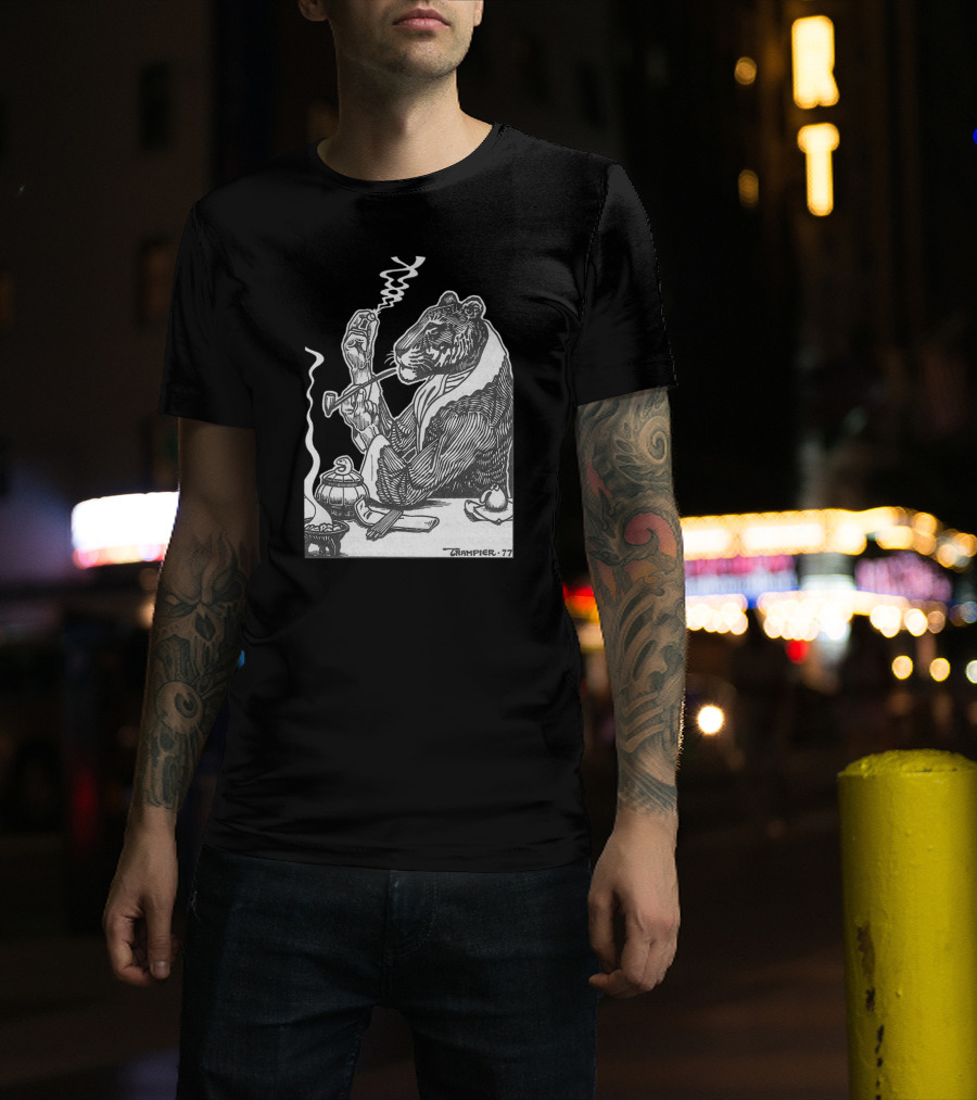 RAKSHASA Trampier 77 Smoking Tiger T-Shirt