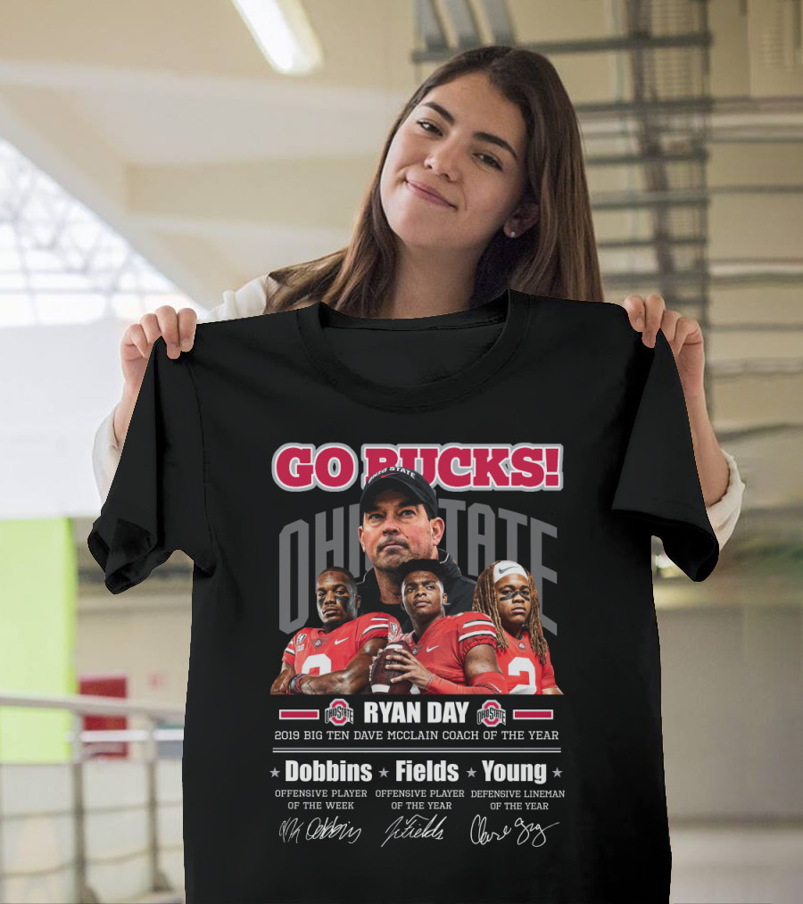 Go Bucks Ohio State Ryan Day Dobbins Fields Young Big Ten Coach of the Year T-Shirt