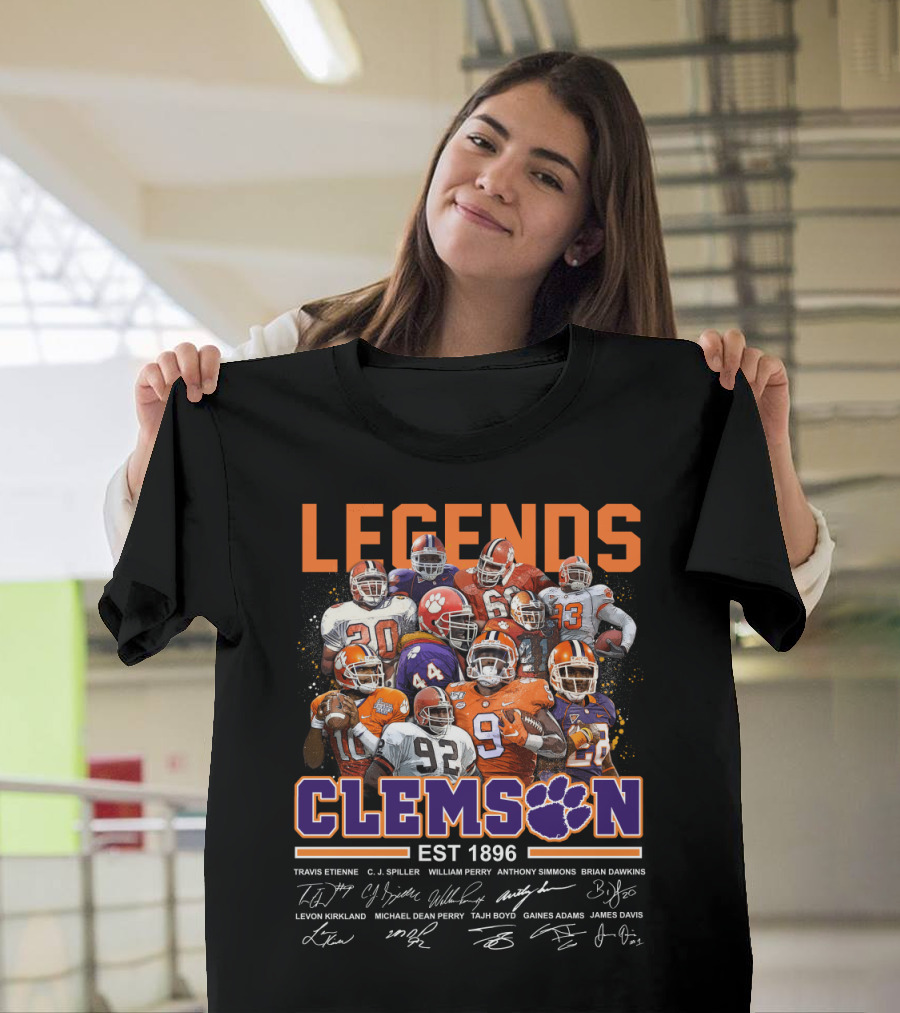 Clemson Legends EST 1896 Travis Etienne C.J. Spiller William Perry Anthony Simmons Brian Dawkins Levon Kirkland Michael Dean Perry Tajh Boyd Gaines Ad