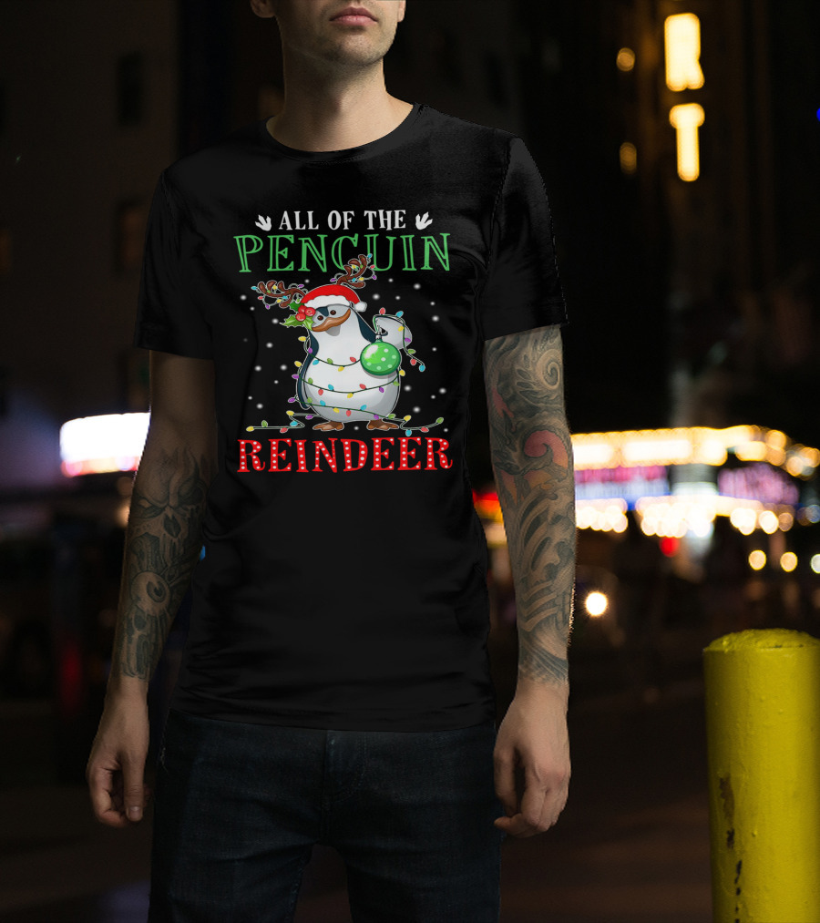 All Of The Penguin Reindeer Christmas Lights T-Shirt