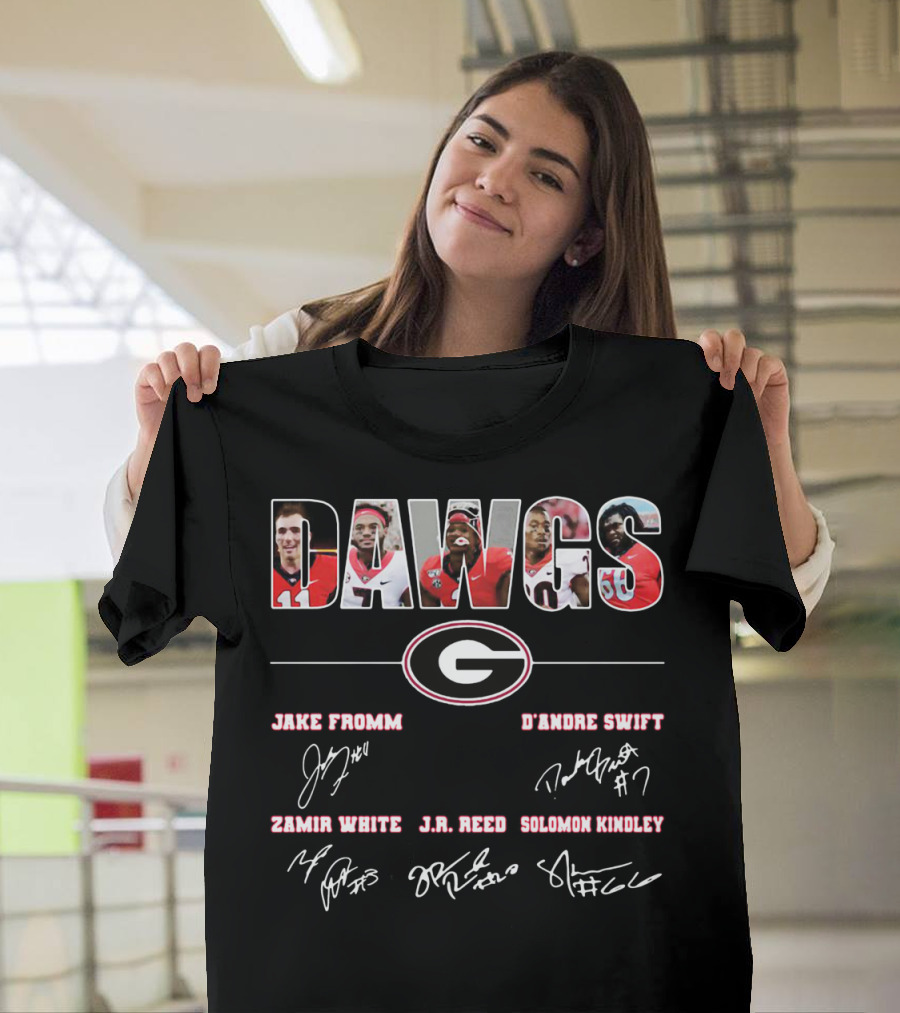 DAWGS Jake Fromm D'Andre Swift Zamir White J.R. Reed Solomon Kindley Georgia Football T-Shirt