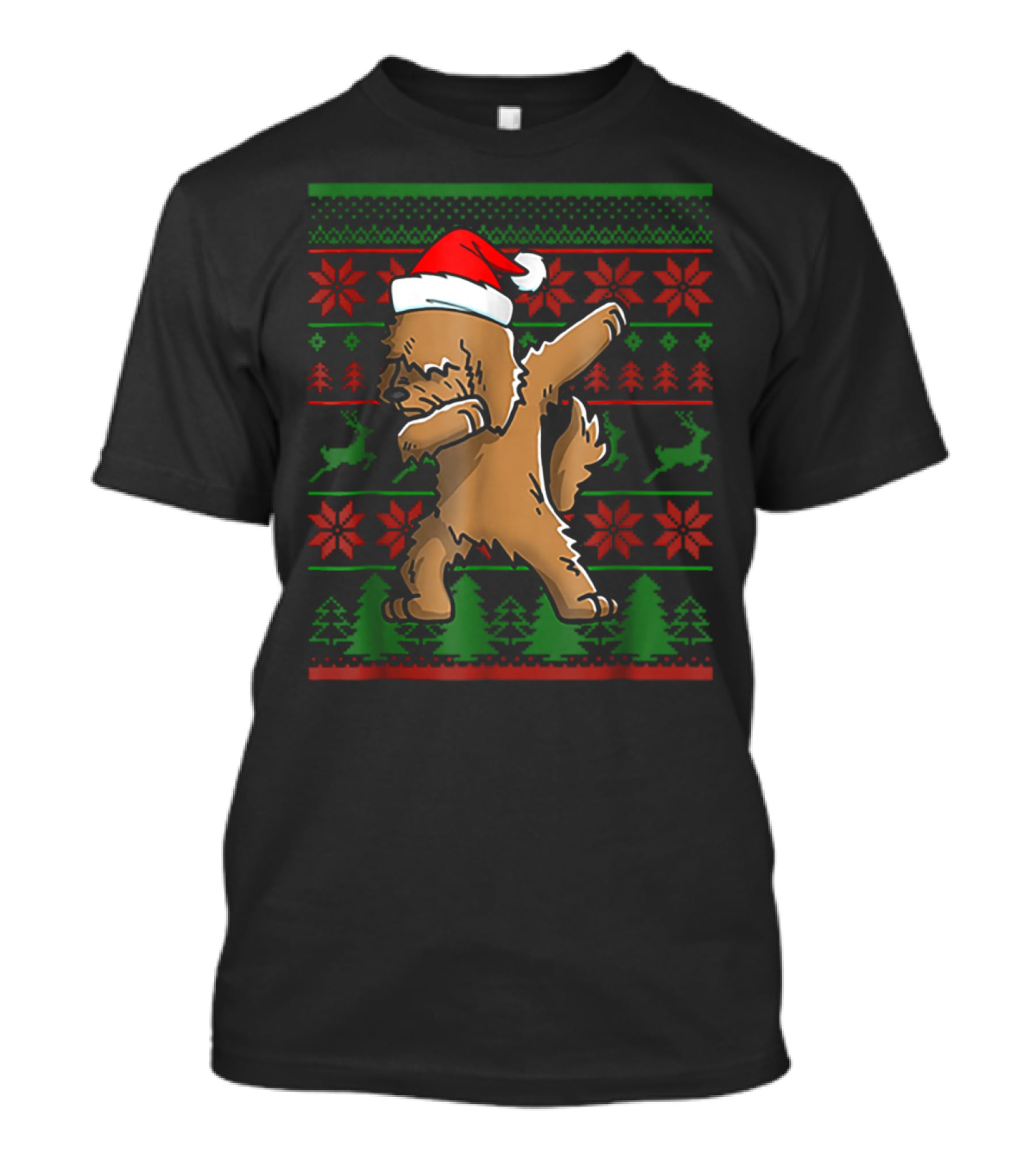Goldendoodle Dabbing Santa Christmas Sweater Holiday T-Shirt