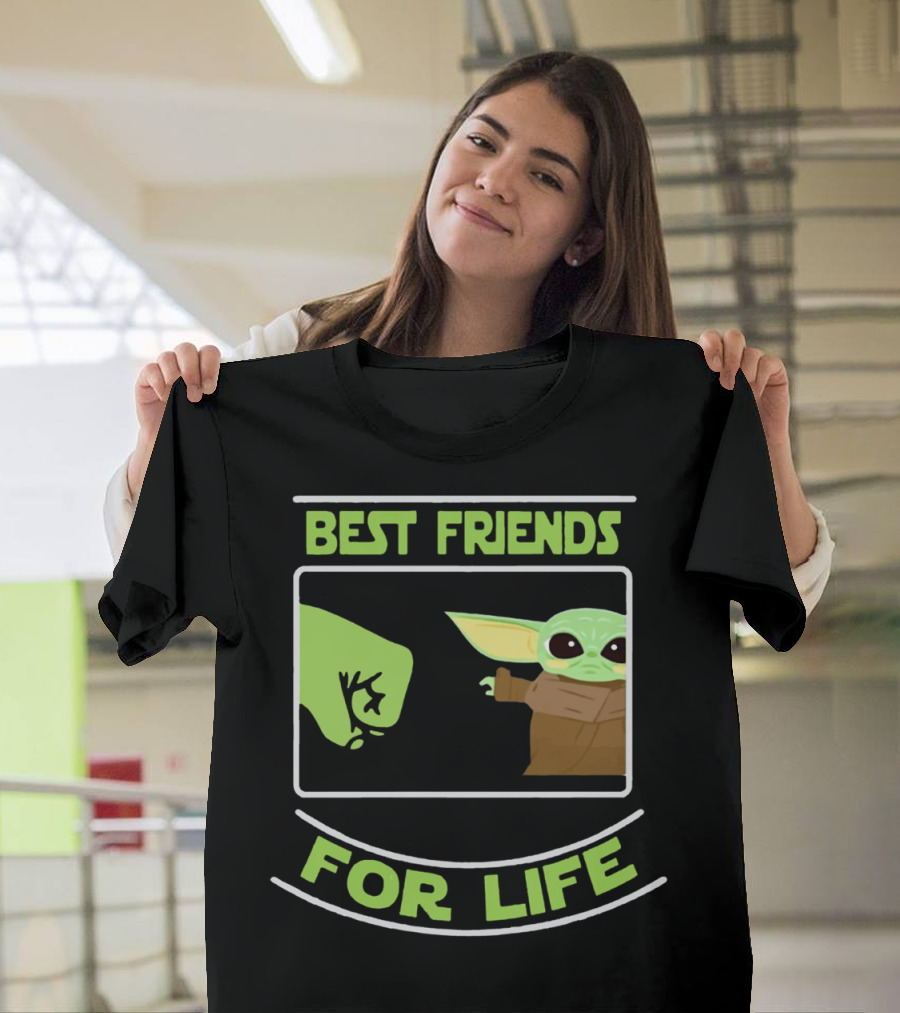Best Friends For Life Baby Yoda Fist Bump Iconic Meme T-Shirt