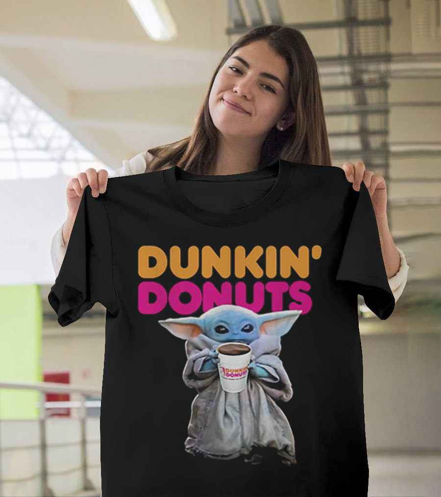 Dunkin' Donuts Baby Yoda Star Wars Coffee Cup T-Shirt