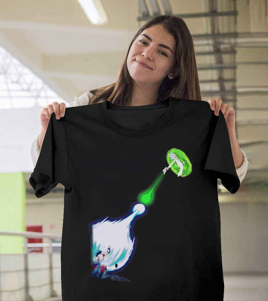 Son Goku Kamehameha vs Rick Sanchez Portal Battle T-Shirt