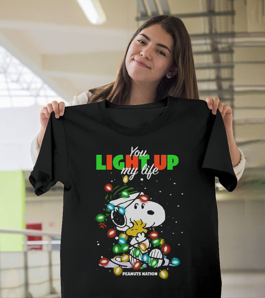 You Light Up My Life Snoopy Peanuts Nation Christmas Lights T-Shirt