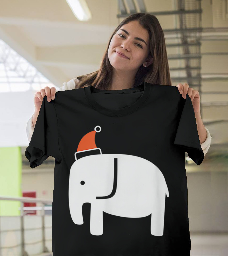 White Elephant Santa Hat Christmas T-Shirt