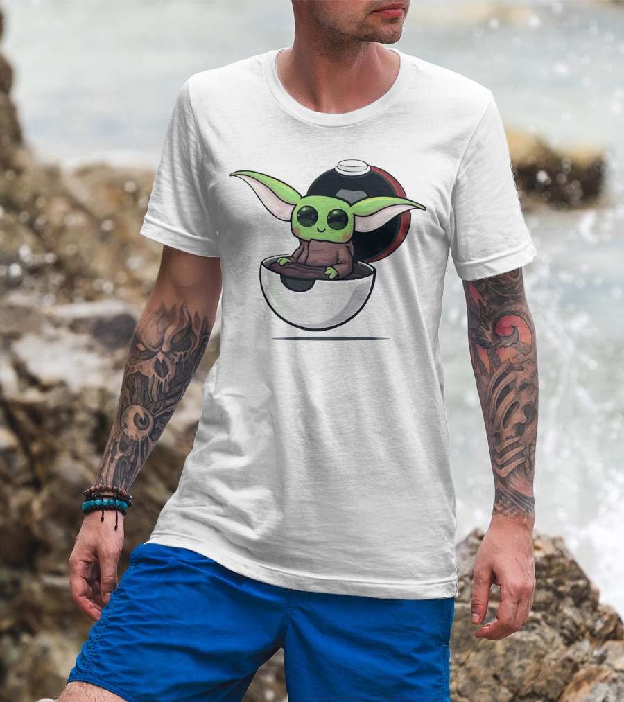 Baby Yoda Grogu In Pokéball Crossover T-Shirt