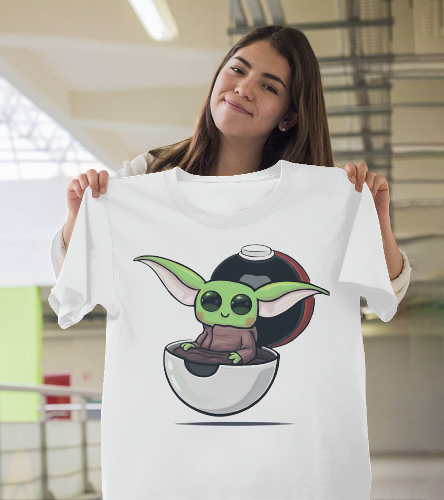 Baby Yoda Grogu in Pokéball Crossover T-Shirt
