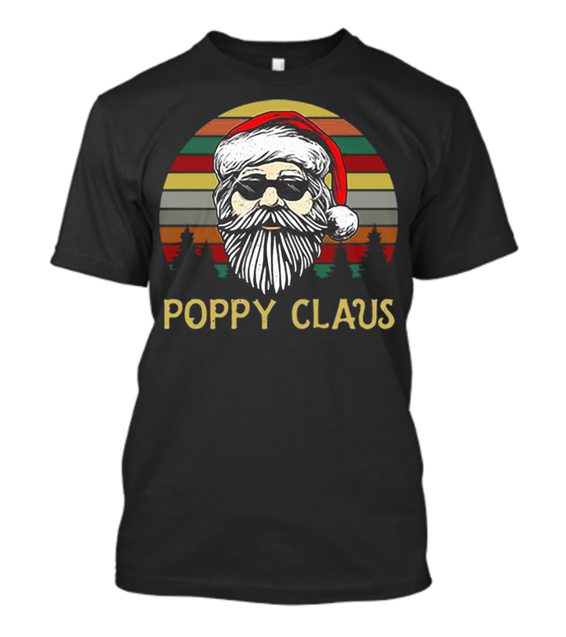 Poppy Claus Vintage Santa Claus Retro Sunset Forest T-Shirt