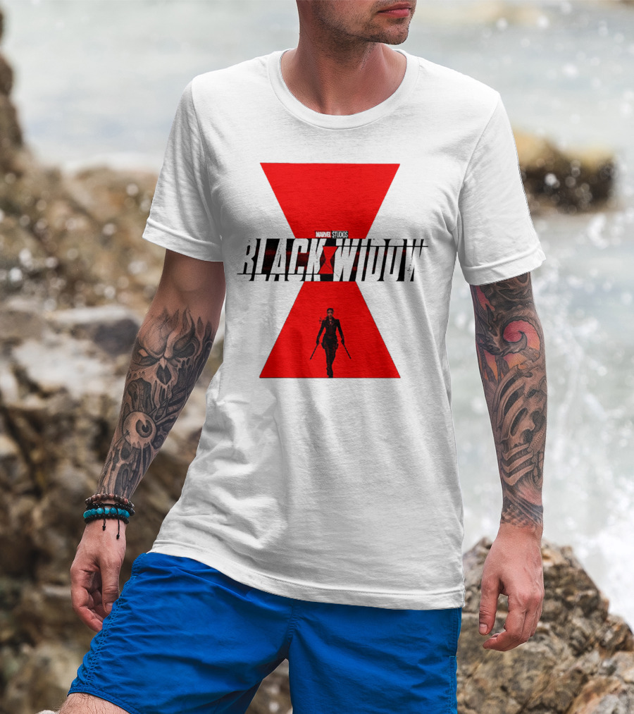 Marvel Studios Black Widow Scarlett Johansson Red Hourglass T-Shirt