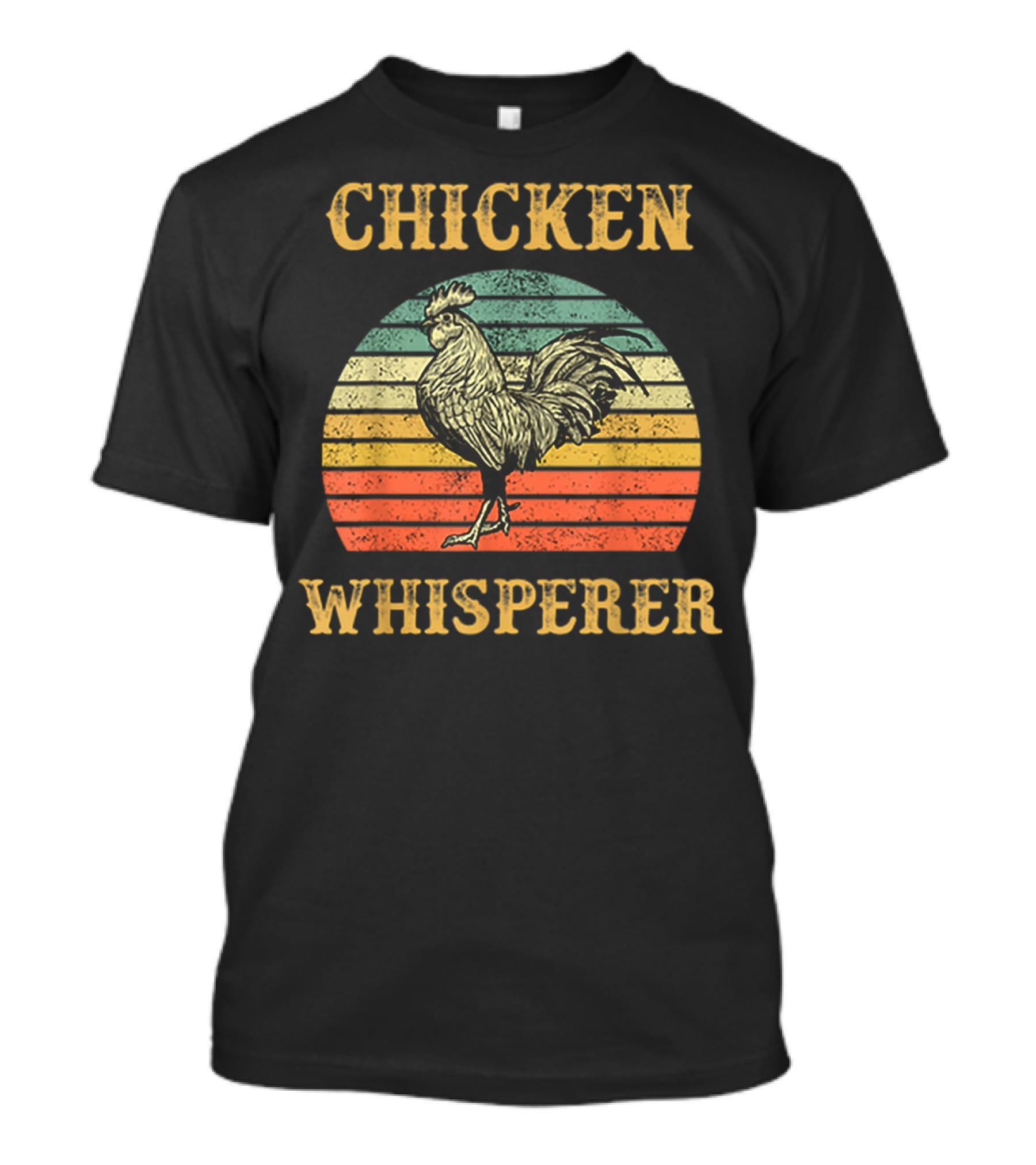 Chicken Whisperer Vintage Retro Rooster Stripes T-Shirt