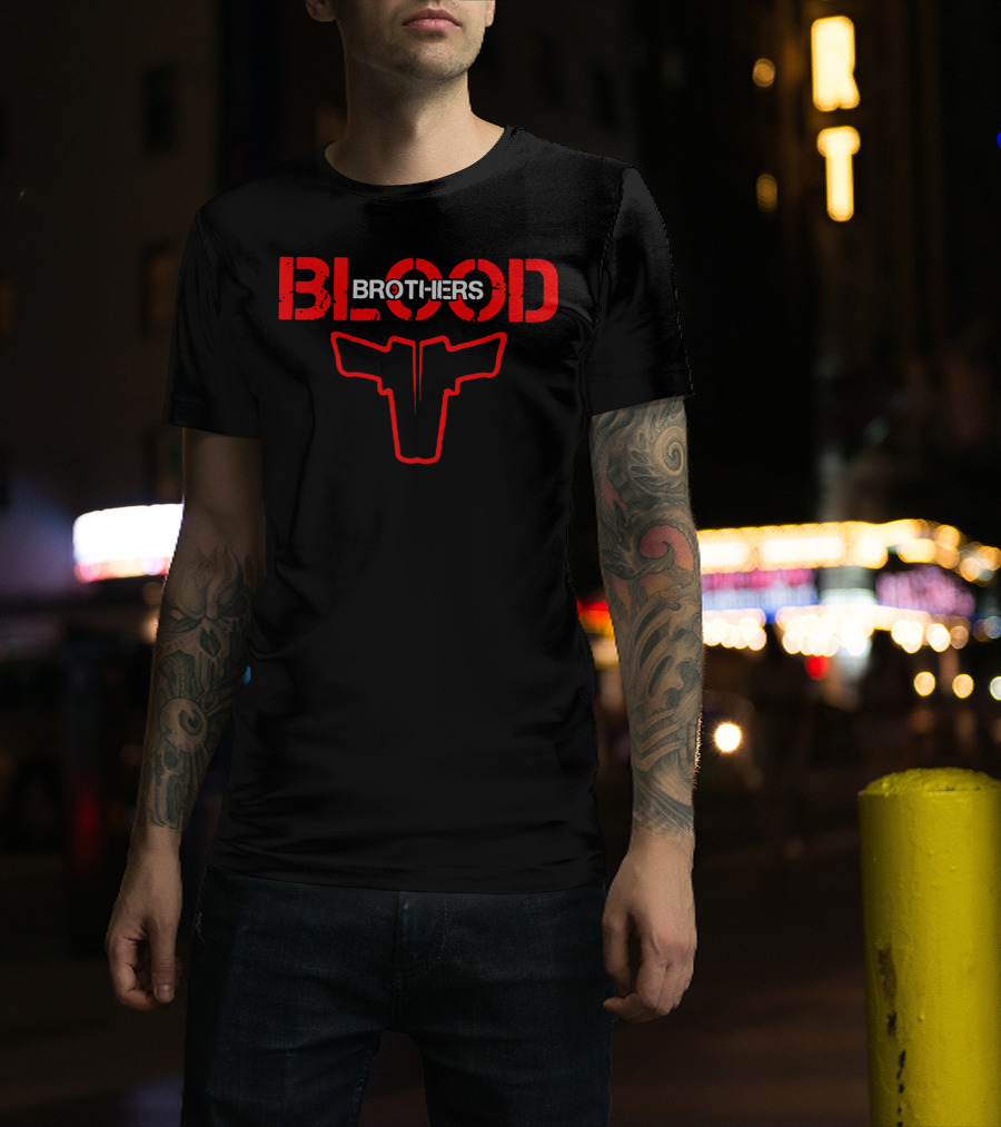 Blood Brothers Guns Red Outline T-Shirt