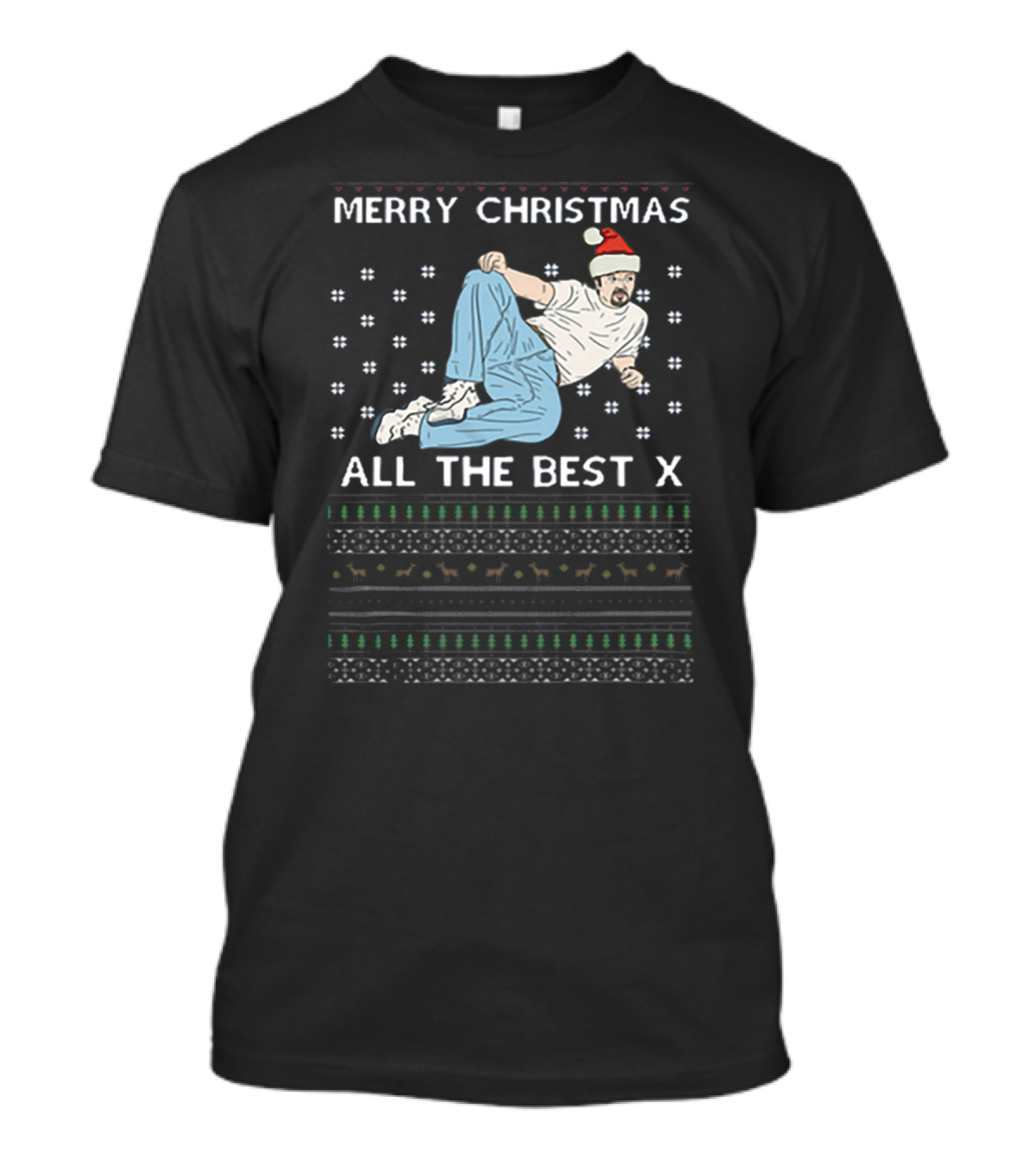 Merry Christmas All The Best X David Brent Festive Dance Santa Hat T-Shirt