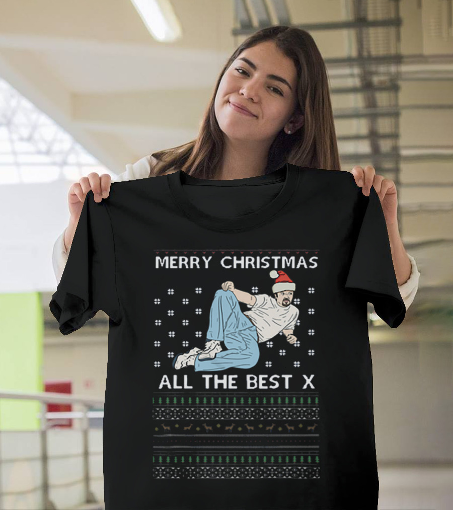 Merry Christmas All The Best X David Brent Festive Dance Santa Hat T-Shirt