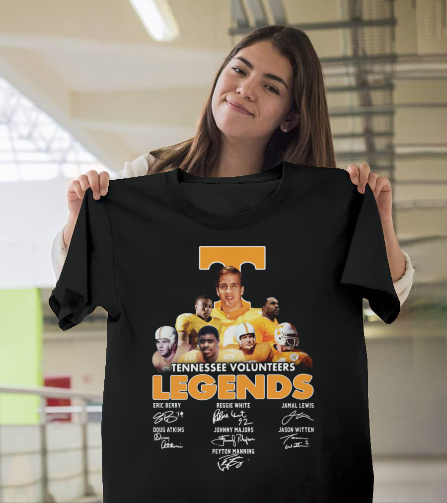 Tennessee Volunteers Legends Peyton Manning Reggie White Jason Witten Signatures T-Shirt
