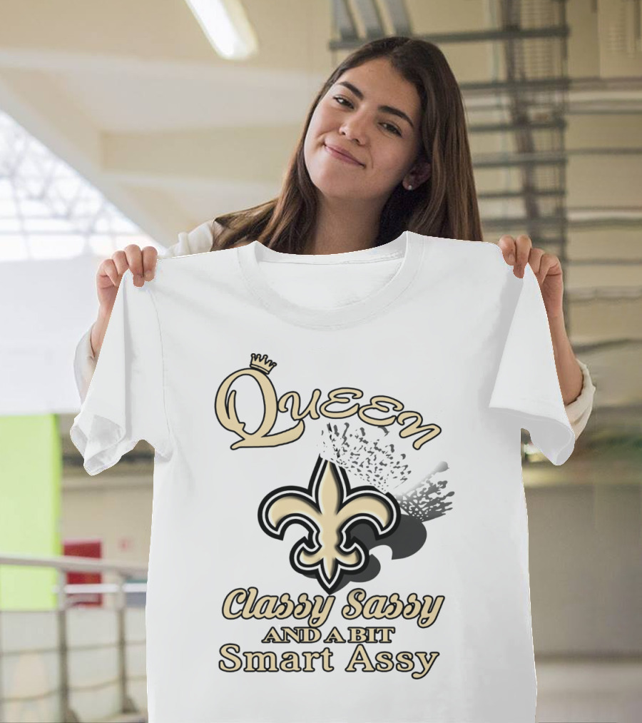 Queen Classy Sassy and a Bit Smart Assy Fleur-de-Lis Crown T-Shirt