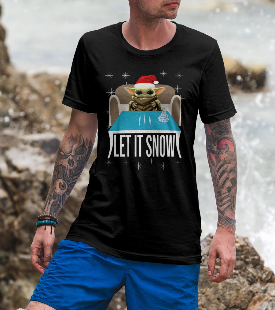 Santa Baby Yoda Let It Snow Holiday T-Shirt
