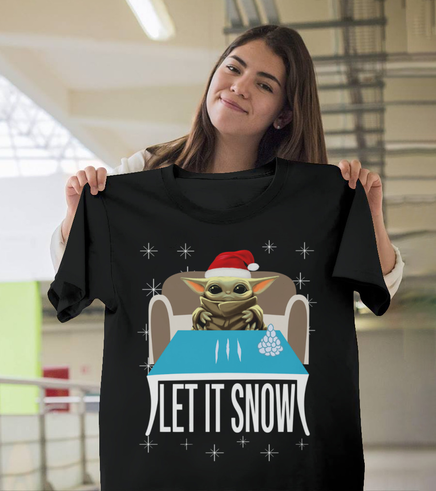 Santa Baby Yoda Let It Snow Holiday T-Shirt