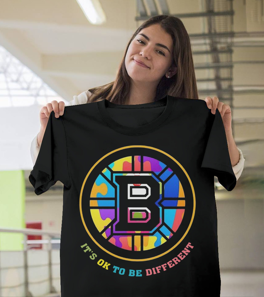 Boston Bruins It's OK To Be Different Rainbow T-Shirt