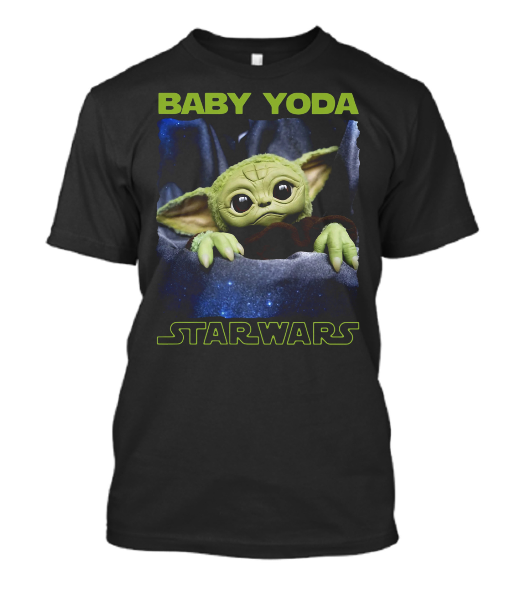 Baby Yoda Star Wars Galaxy Background T-Shirt