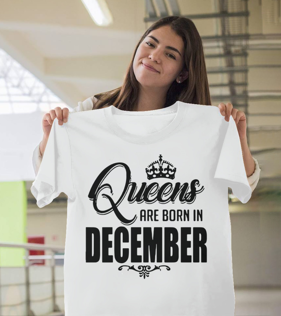 Queens Are Born In December Crown T-Shirt