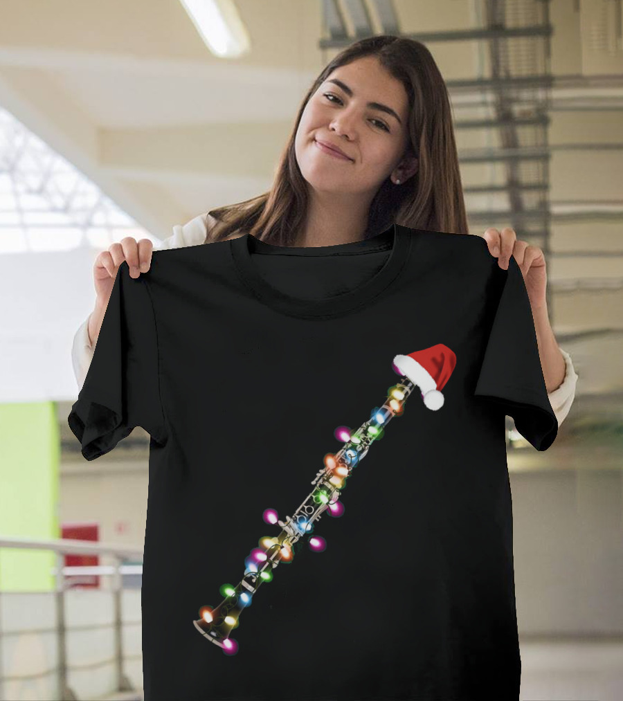 Santa Clarinet with Christmas Lights T-Shirt