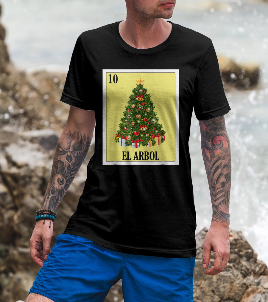 El Arbol Christmas Navidad Lotería Card 10 T-Shirt
