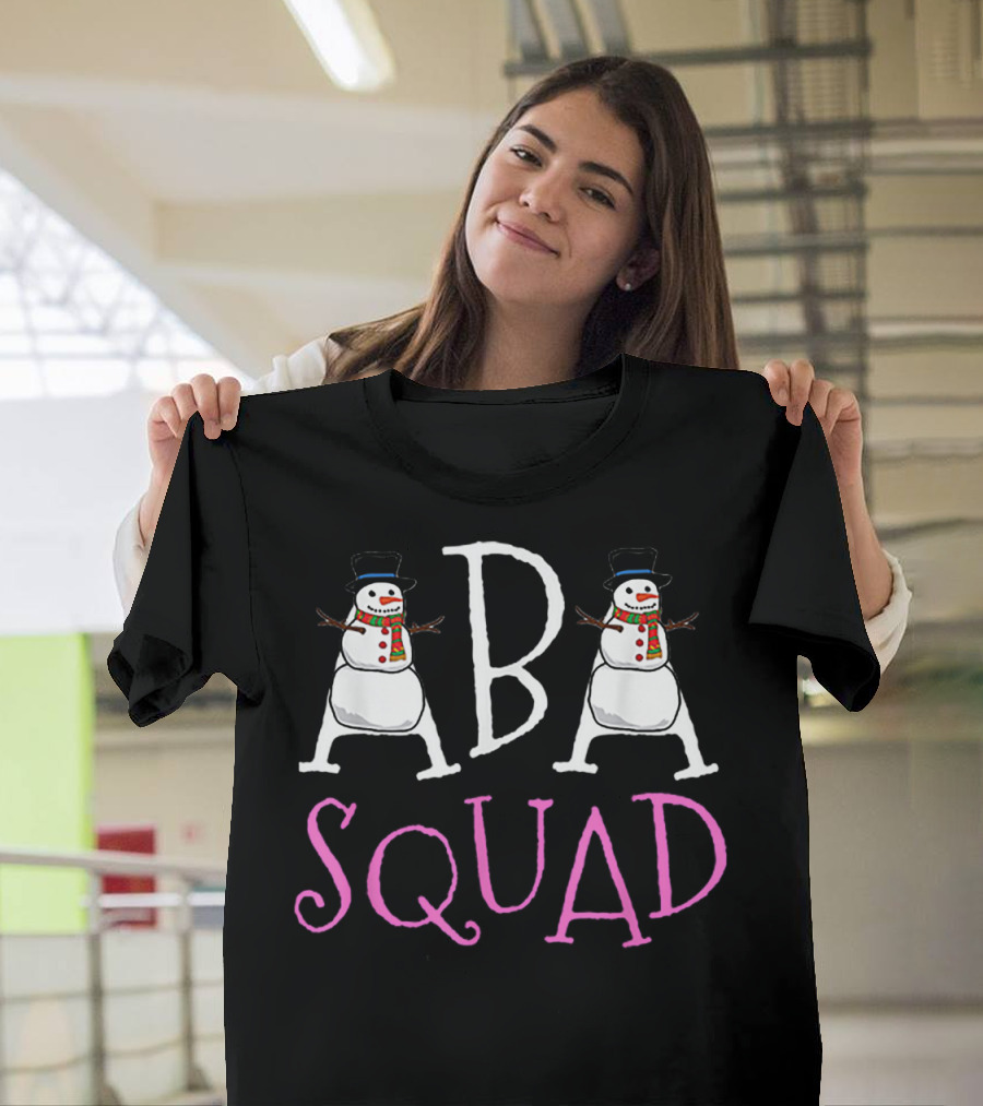 ABA Squad Snowman Applied Behavior Analyst T-Shirt