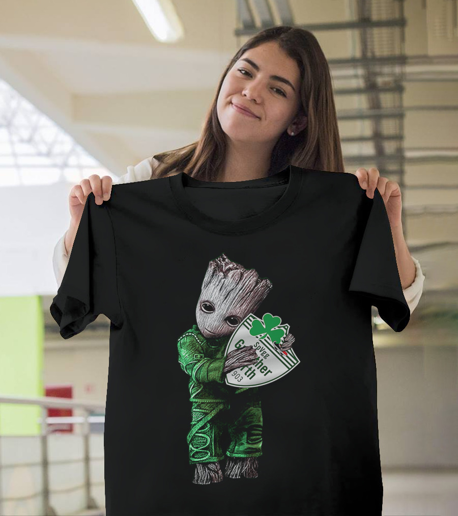 Baby Groot Hugging SpVgg Greuther Fürth Logo 1903 Football Club Emblem T-Shirt