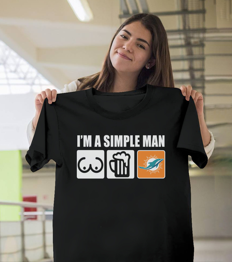 I'M A SIMPLE MAN DOLPHINS BEER SYMBOLS T-Shirt