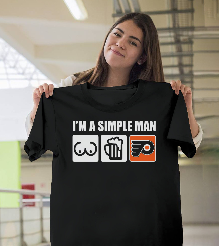 I'm A Simple Man Beer Philadelphia Flyers T-Shirt