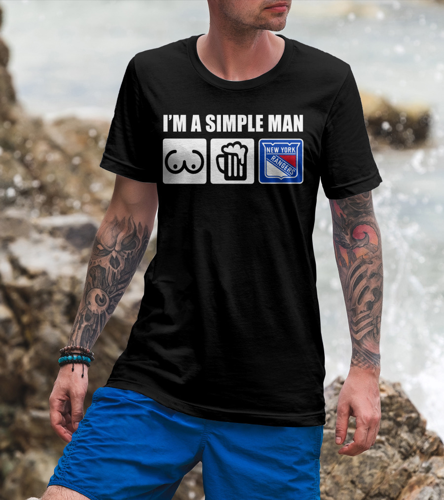 I'm A Simple Man New York Rangers Beer Icons T-Shirt