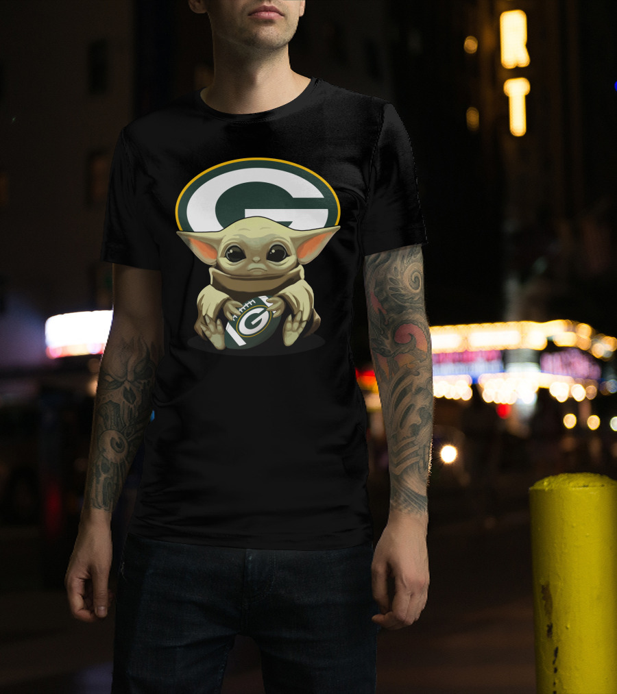 Yoda Baby Green Bay Packers Football T-Shirt
