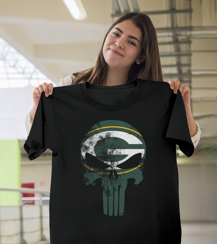 Packers G Skull Punisher Green Bay Football T-Shirt