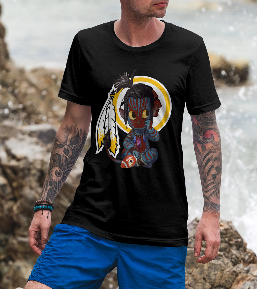 Avatar Redskins Football Character With Feathers And Face Paint T-Shirt