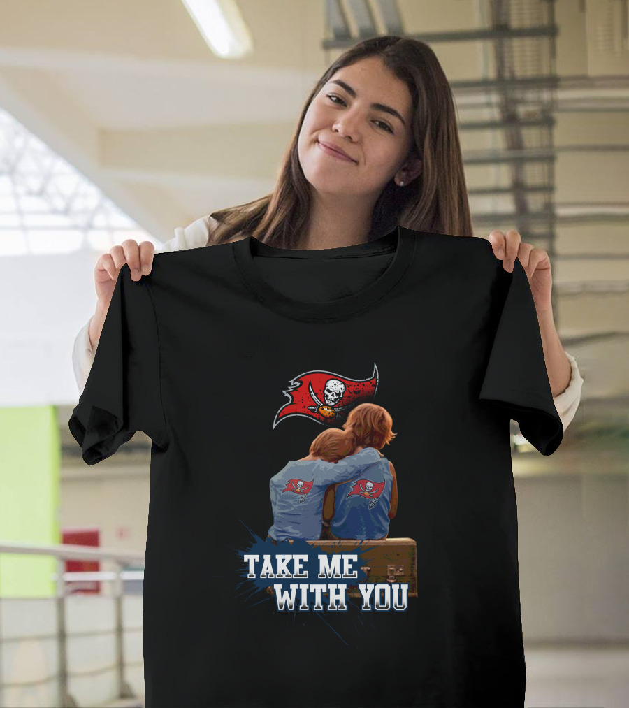 Buccaneers Take Me With You Flag And Sitting Figures T-Shirt