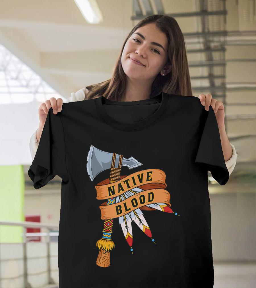 Native Blood Tribal Tomahawk Pride T-Shirt