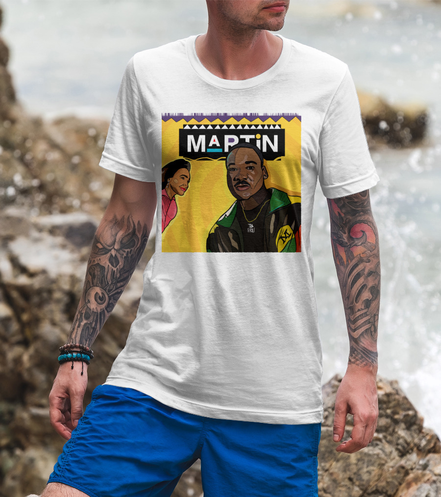 Wassup Like Martin Tribute Yellow Art With Icons T-Shirt