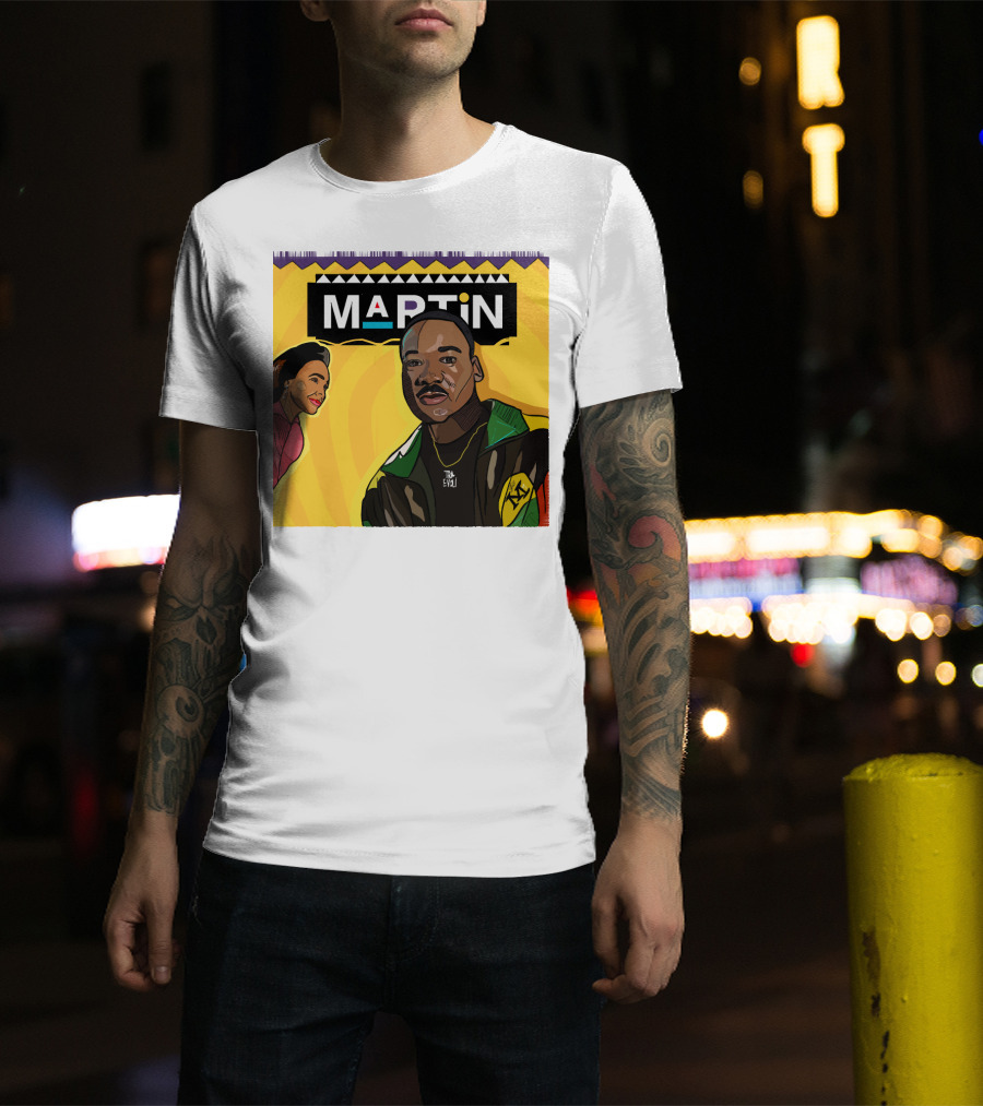Wassup Like Martin Tribute Yellow Art With Icons T-Shirt